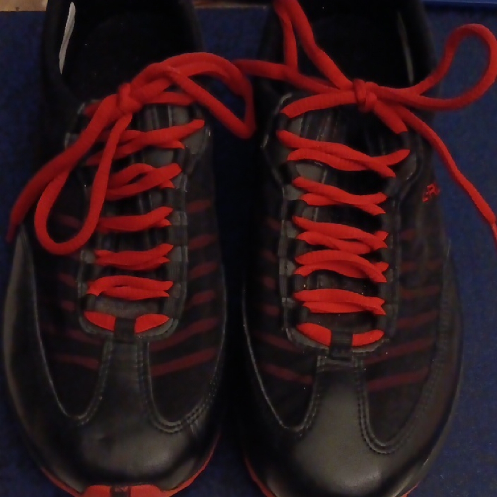Lauren By Ralph Lauren Stylish Black and Red Tennis Shoes